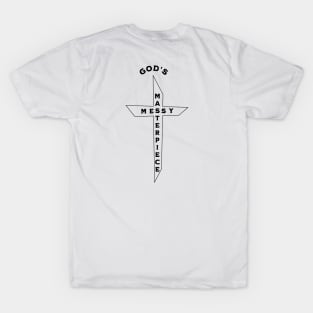 God's Messy Masterpiece Black Cross, Unisex Christian Cotton T-Shirt, Stylish Black Imagery, Trendy Spiritual Shirt, Christian Apparel, Comy, Soft T-Shirt